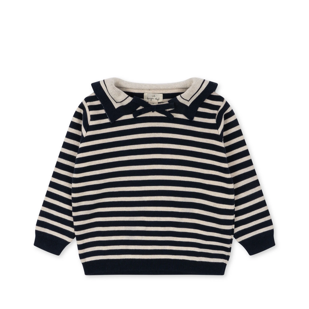 KS6094 seala knit blouse - blue stripe