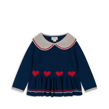 Load image into Gallery viewer, KS6042 maxime knit collar blouse - navy peony
