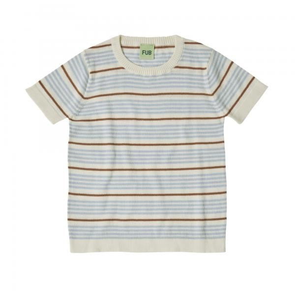 Striped T-Shirt (0124 SS)-ecru/cloud
