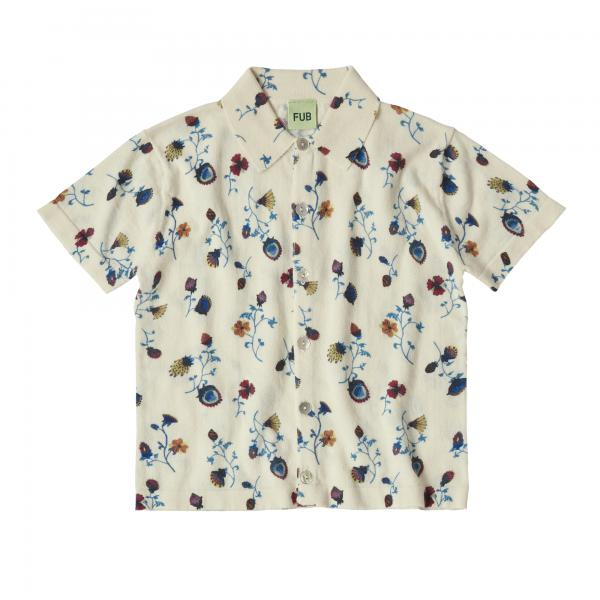 Printed Shirt (0824 SS)-ecru/flower