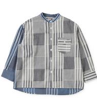 Load image into Gallery viewer, 12480105 Dice-weave Striped Shirt 14BL
