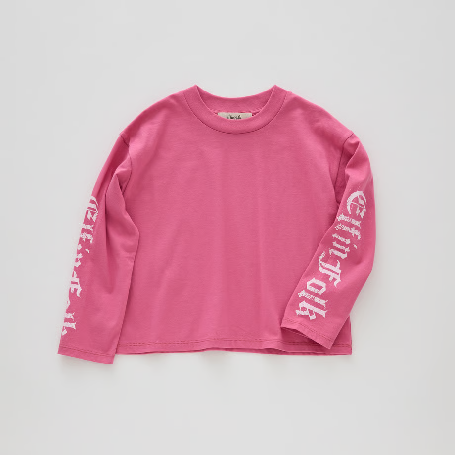 Gothic Logo LongSleeve Tee-pink