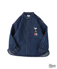 Load image into Gallery viewer, 8oz Denim SNOOPY Bandcollar Shirt 42681170-4NV
